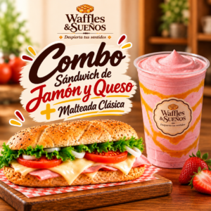 Combo Sándwich Jamón y Queso + Malteada Clásica