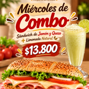 Sándwich Jamón y Queso + Limonada Natural 🥪🧀