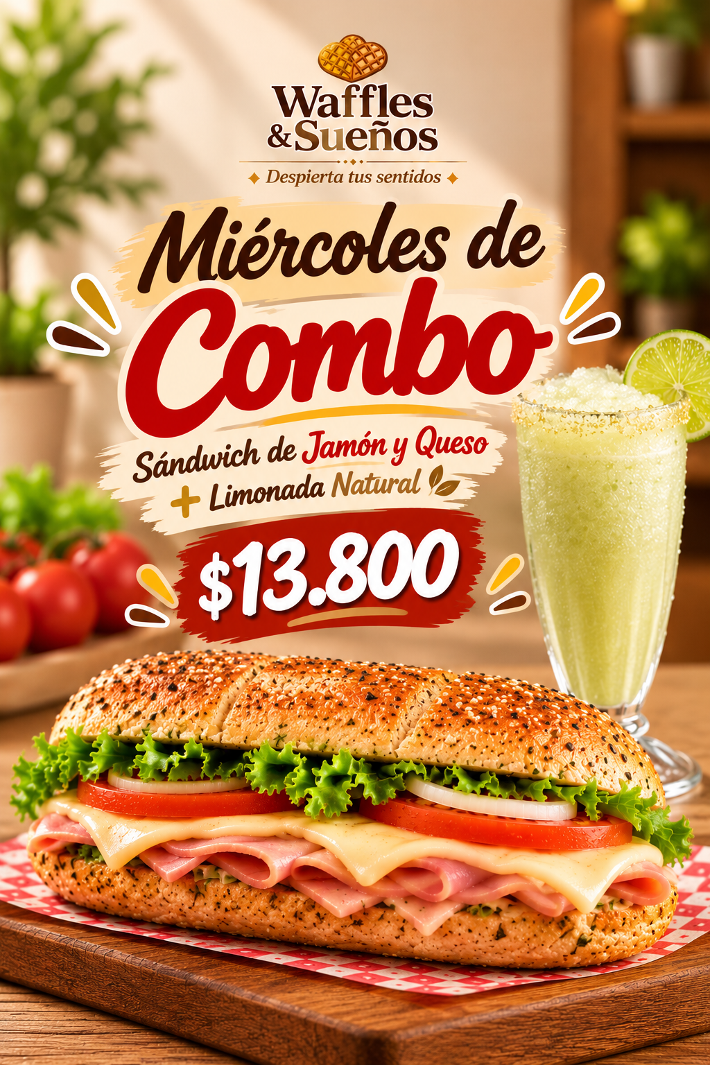 Sándwich Jamón y Queso + Limonada Natural 🥪🧀